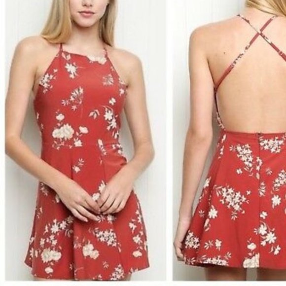 Brandy Melville Dresses & Skirts - Brandy Melville Kirsten Dress in Red Floral OS
